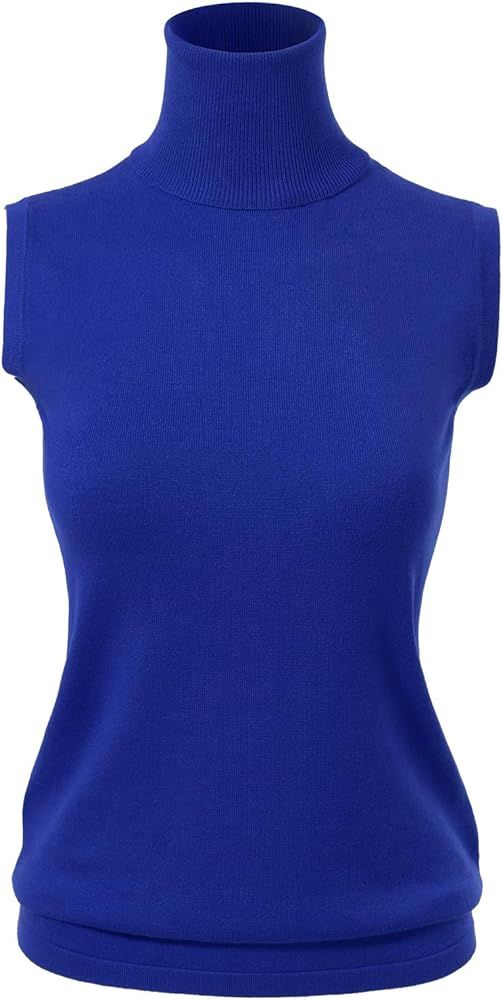 Allsense Women's Sleeveless Ribbed Pullover Turtleneck Knit Sweater Tunic | Amazon (US)
