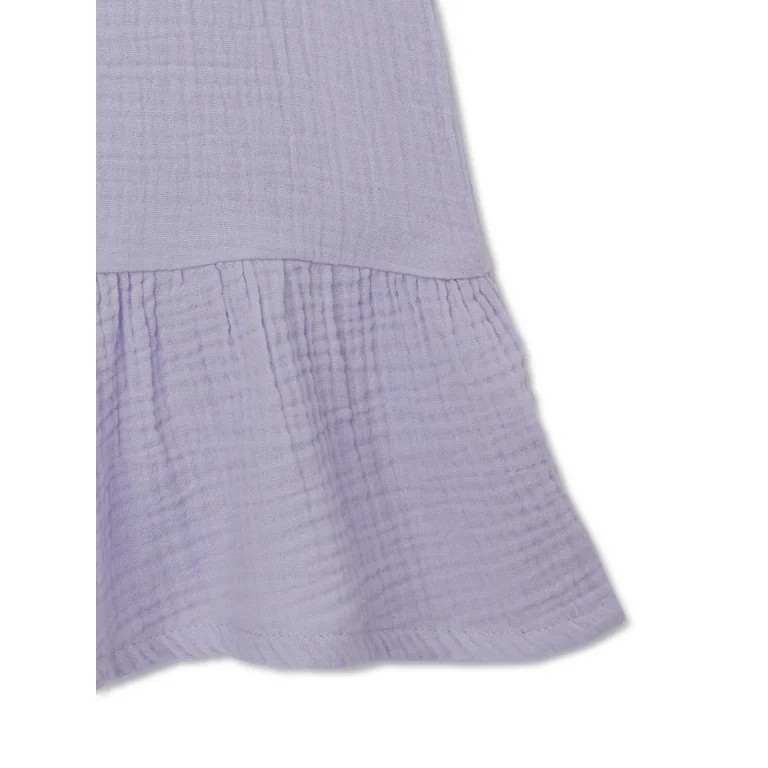 Wonder NationToddler Girl Flutter Sleeve Dress, Sizes 12M-5T | Walmart (US)