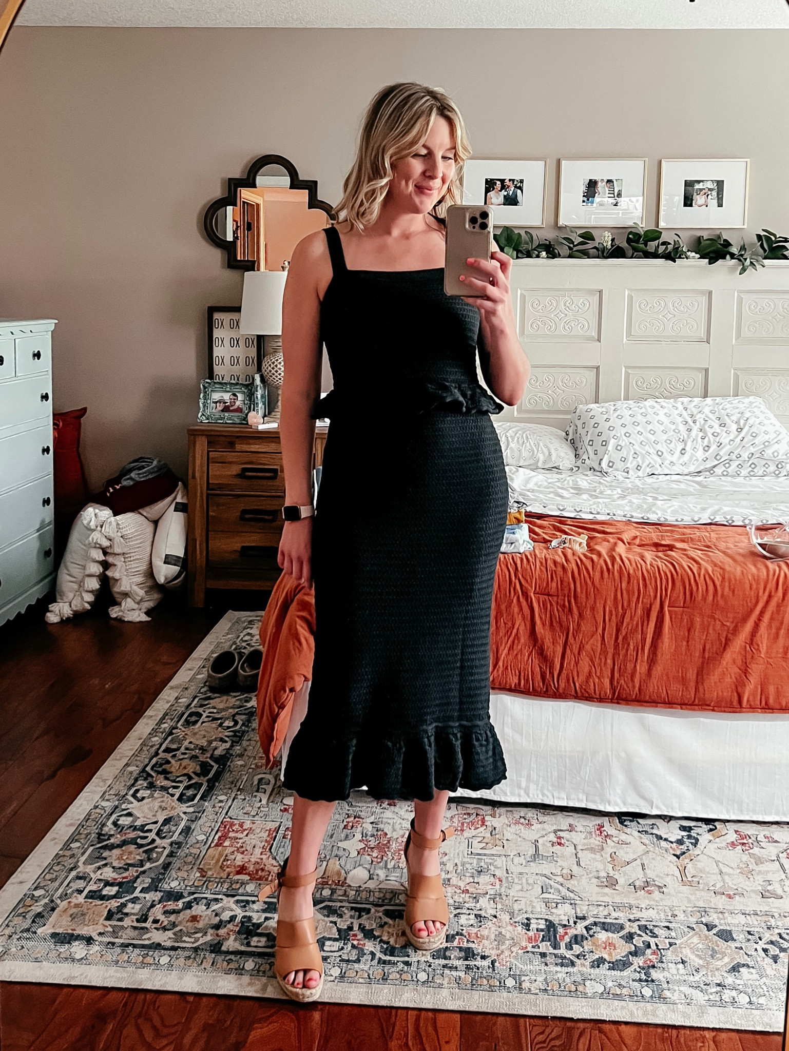 Black crocheted peplum dress under $50! Also comes in pink. Wearing my normal size medium. Arm holes felt small/tight on me  

#LTKstyletip #LTKSeasonal #LTKunder50