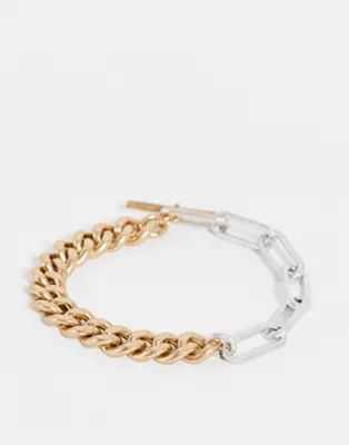 AllSaints chain link bracelet in gold and silver | ASOS (Global)