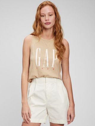 Gap Logo Cropped Muscle Tank Top | Gap (US)