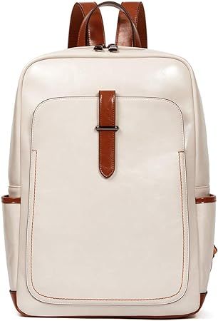 BROMEN Leather Laptop Backpack for Women 15.6 inch Computer Backpack College Travel Daypack Bag B... | Amazon (US)