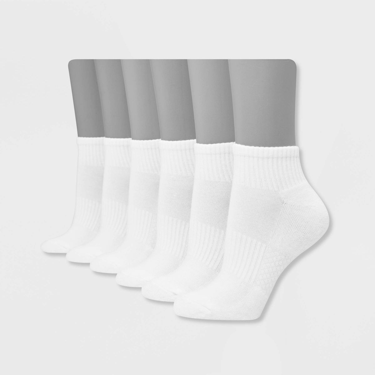 Hanes Performance Women's Cushioned 6pk Ankle Athletic Socks White 5-9 | Target