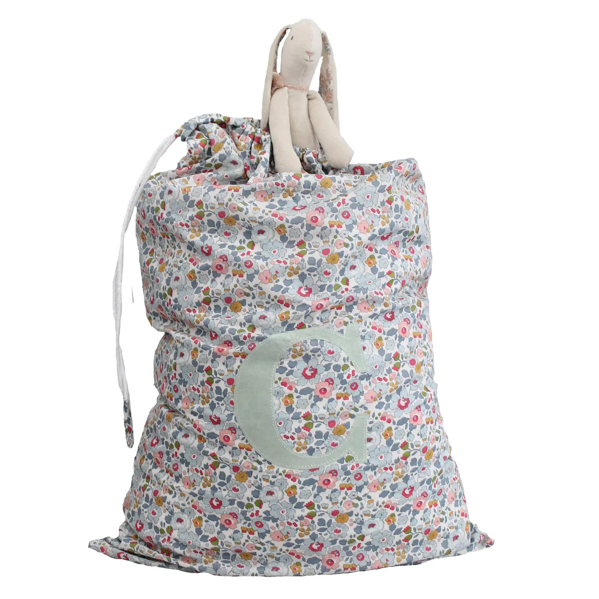 Storage Sack Made With Liberty Fabric in Betsy Grey | Over The Moon