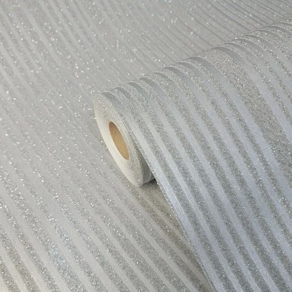 Striped Glitter Sparkle Glassbeads Gray Silver Metallic Lines | Etsy | Etsy (US)