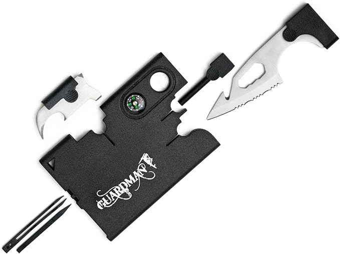 Guardman Upgraded 12 in 1 Tool Card with Fire Starter and Whistler Survival Credit Card Camping K... | Amazon (US)