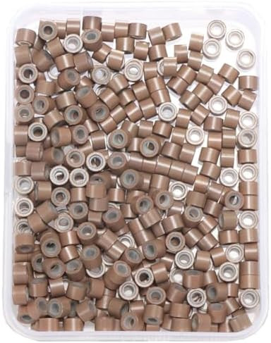 4mm-300pcs Hair Tinsel Beads,Silicone Lined Micro Rings,MicroLink Beads for Hair Extensions,Light... | Amazon (US)