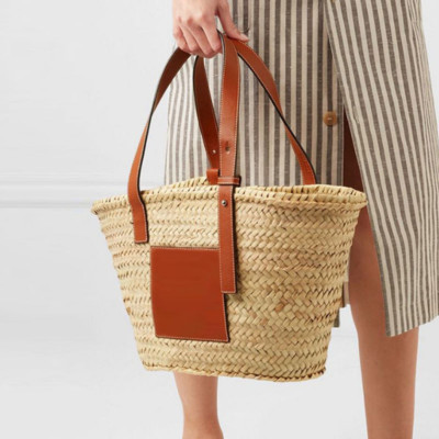 Luxury Designer Beach Bag High Quality Straw Bags Travel Palm Basket Tote Bag | eBay US