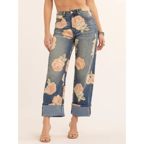 Jessica Simpson Women's Zinnia Wide Leg Boyfriend Jeans, Sizes 2-16 | Walmart (US)