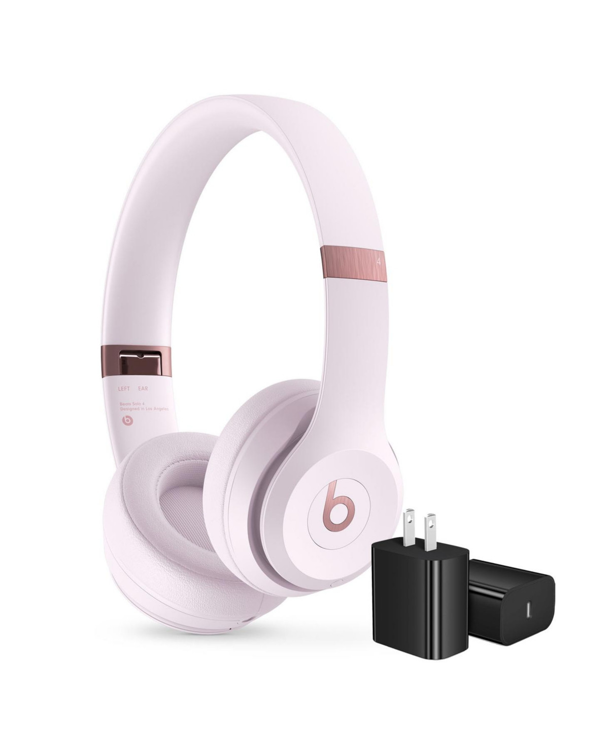 Beats Solo 4 Bluetooth Wireless On-Ear Headphones Cloud Pink MUW33LL/A with Usb-c Wall Charger Power Adapter - Cloud pink | Macy's