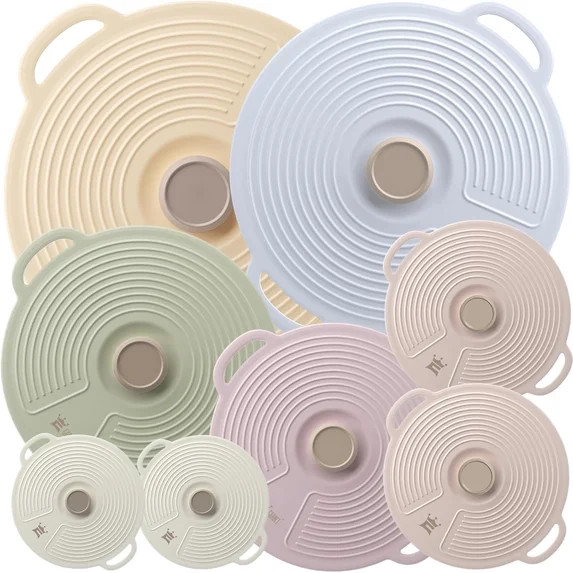Silicone Lids for Bowl 8 Pack, Microwave Splatter Cover with 6 Sizes Reusable Heat Resistant Fits... | Walmart (US)