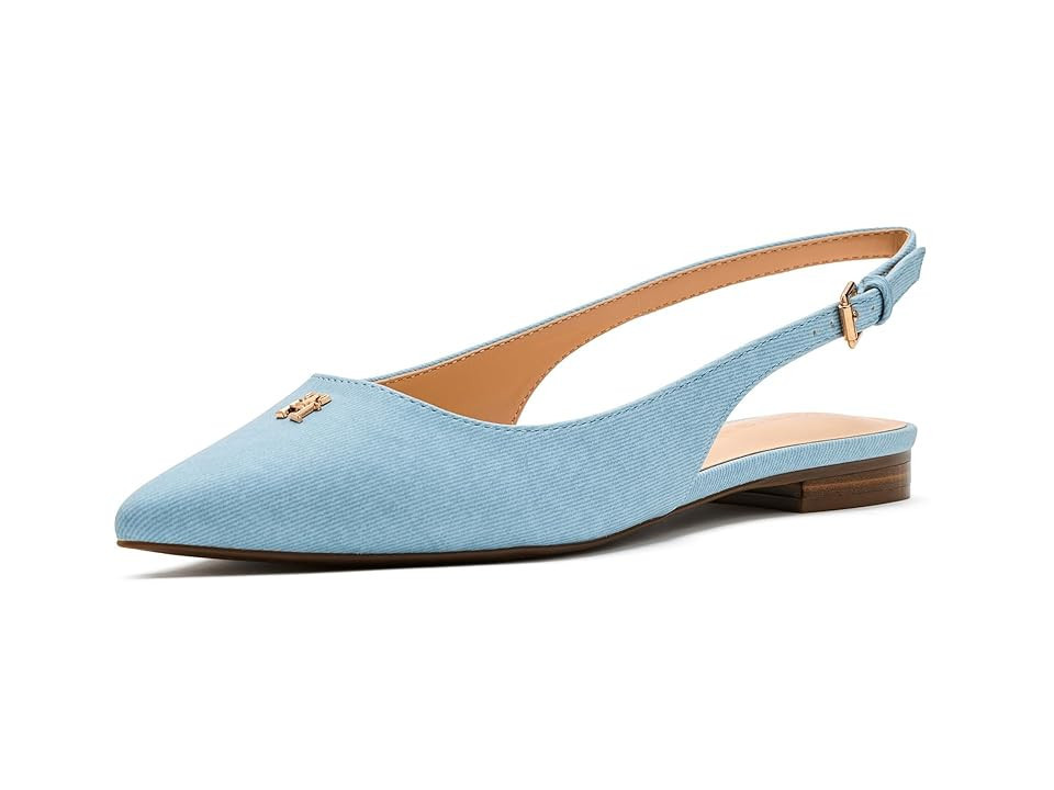 Tommy Hilfiger Velina Women's Flat Shoes Light Blue Denim: 9.5 M, Faux Leather | Zappos.com