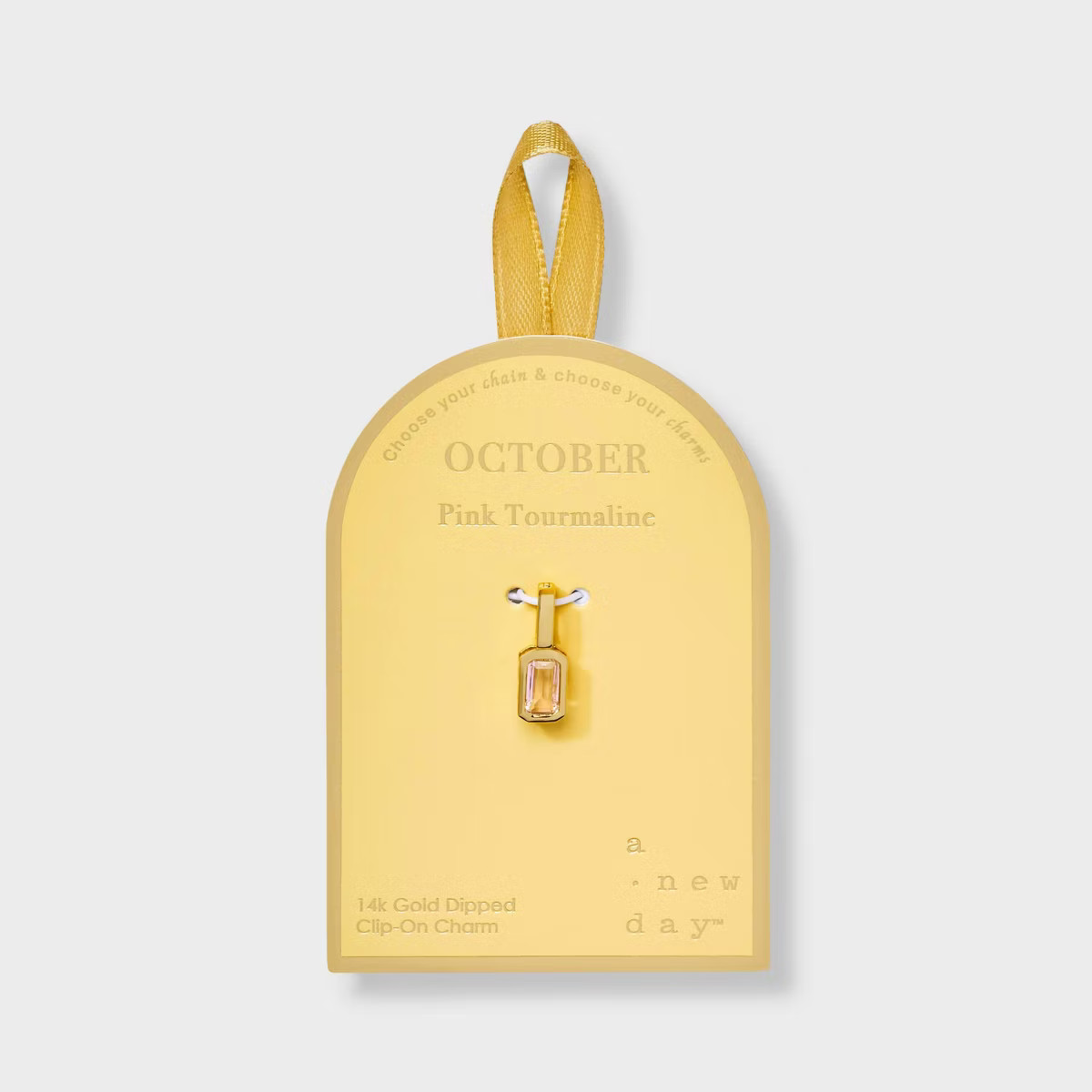 14K Gold Dipped Rectangle Birthstone Charm - A New Day™ | Target