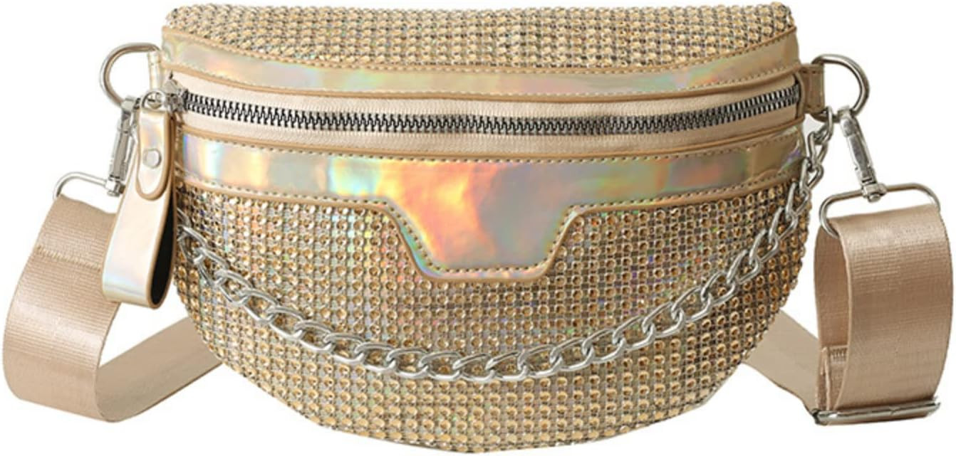 Rhinestone Chest Bag For Women Fanny Packs Belt Bags Crossbody Bags Waist Pouch Purse for Girls P... | Amazon (US)