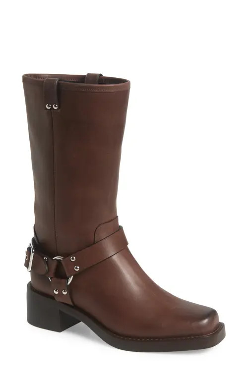 Reformation Francesca Moto Boot in Distressed Brown at Nordstrom, Size 7 | Nordstrom