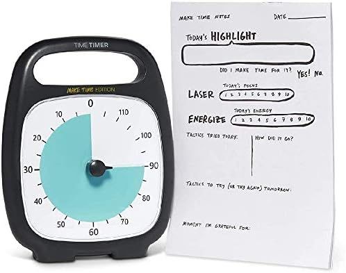 Time Timer Plus 120 Minute Visual Countdown Clock Make Time Edition with Notepad — for Kids Cla... | Amazon (US)