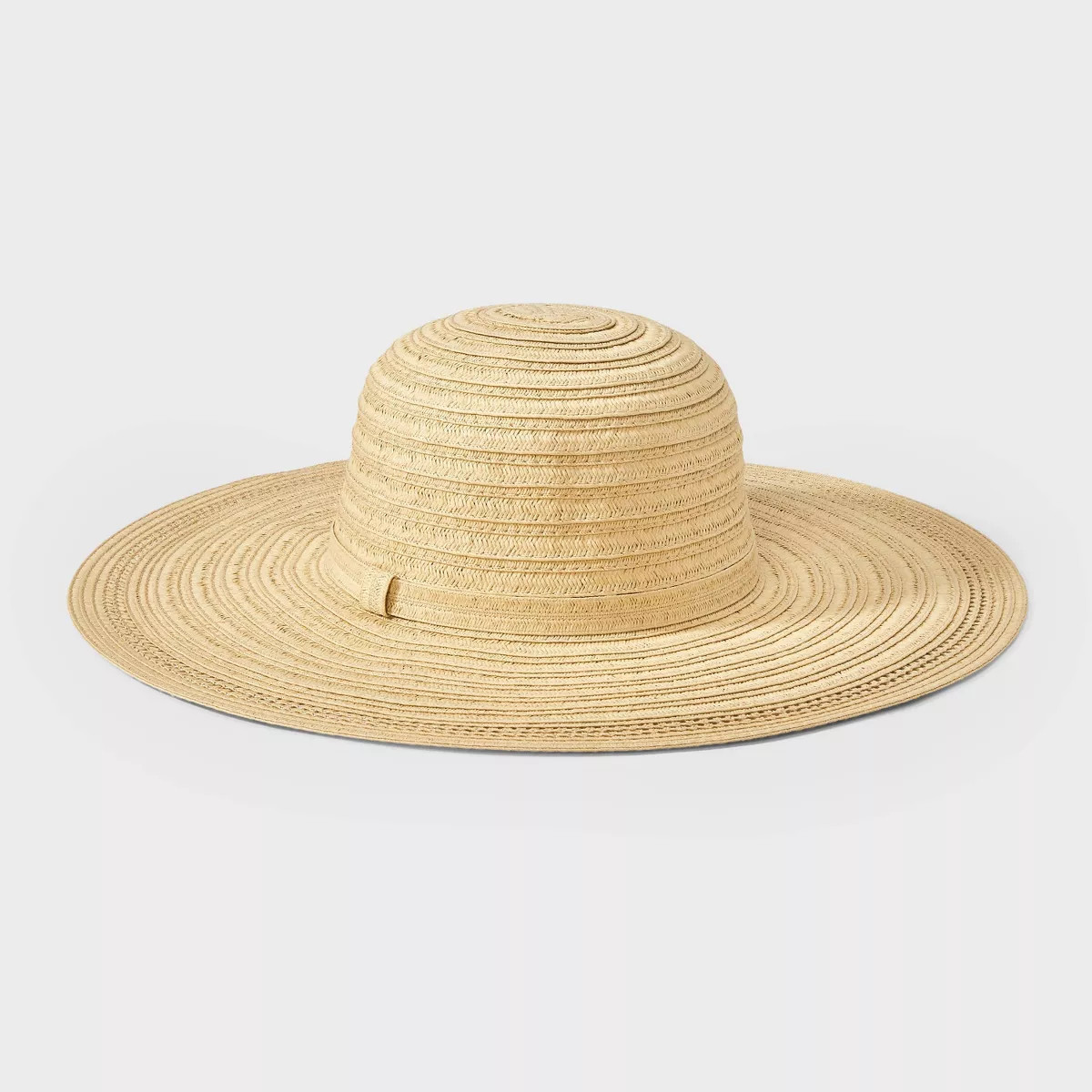 Straw Essential Striped Floppy Hat - Shade & Shore™ Brown: Woven Sun Hat, Adjustable Strap, Mid... | Target