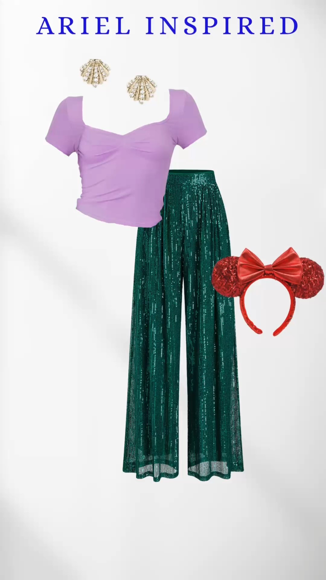Ariel inspired look 💜💚

#disneyfashion #disneystyle #arielcostume #littlemermaidcostume #disneybound 