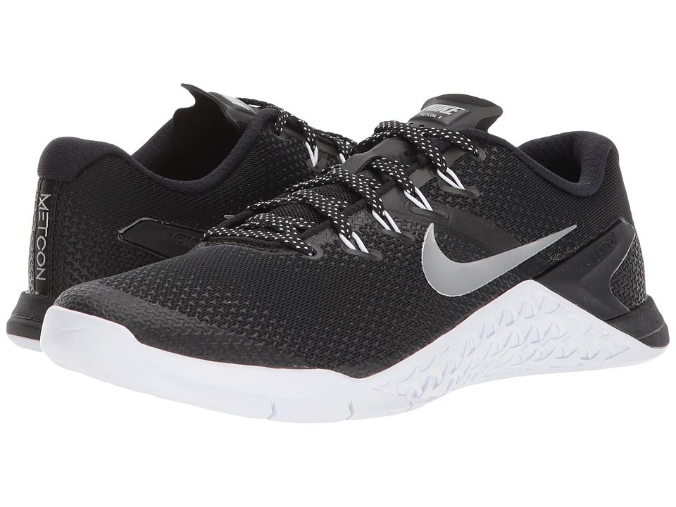 Nike - Metcon 4 (Black/Metallic Silver/White/Volt Glow) Women's Shoes | Zappos
