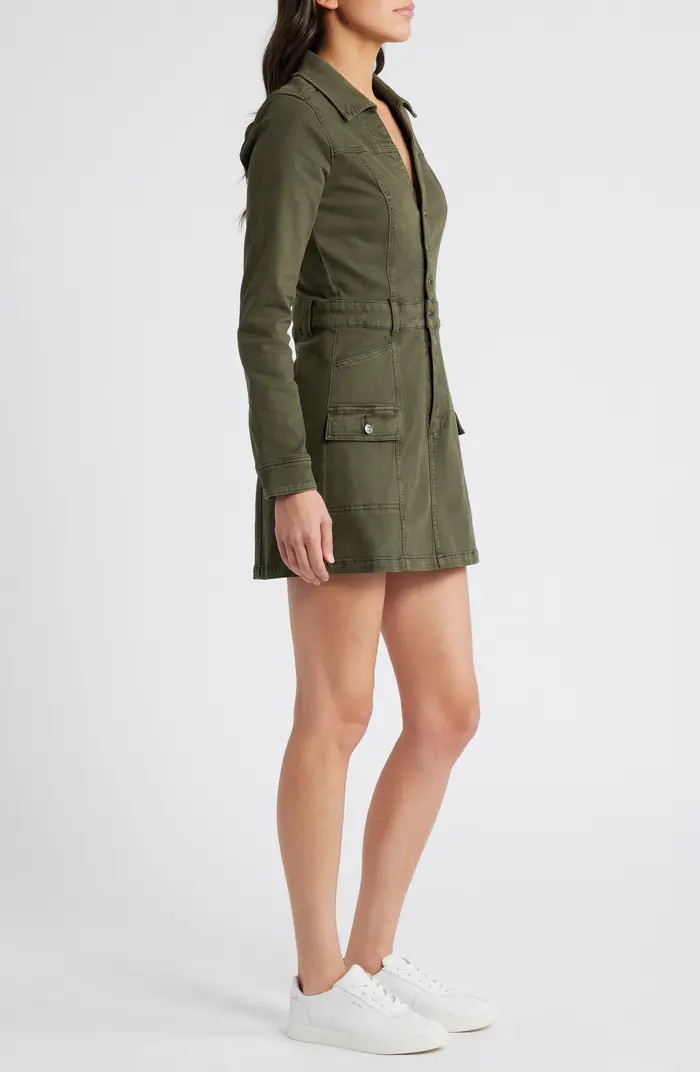 PAIGE Greta Long Sleeve Denim Cargo Dress | Nordstrom | Nordstrom
