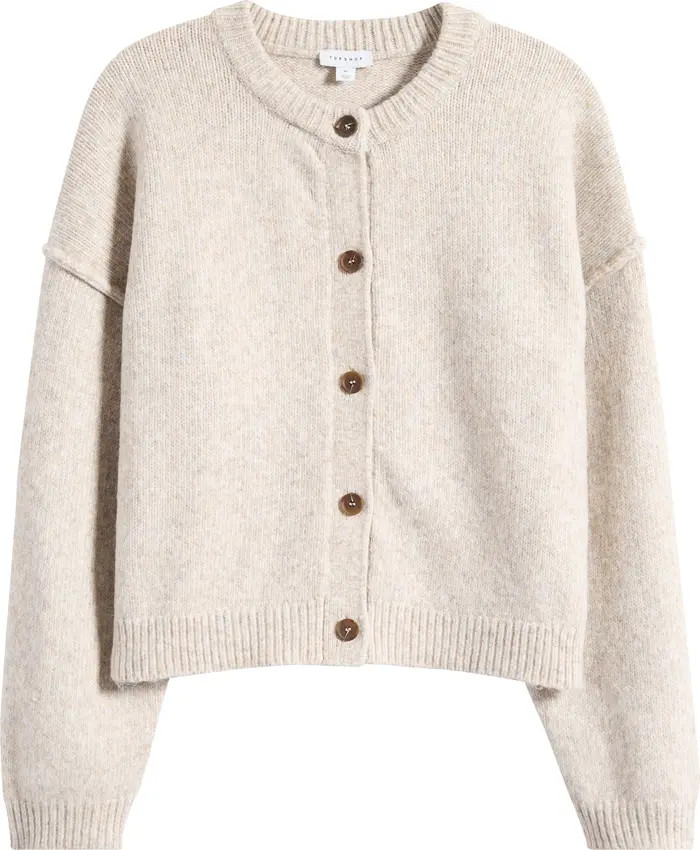Topshop Exposed Seam Relaxed Fit Cardigan | Nordstrom | Nordstrom
