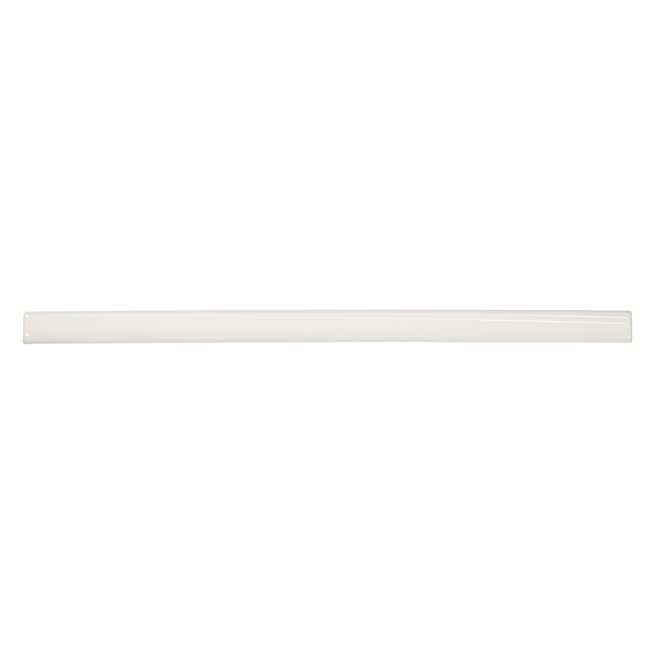 Marin 0.5" x 12" Jolly Miter Edge Ceramic Trim in Pearl White | Bedrosians Tile and Stone