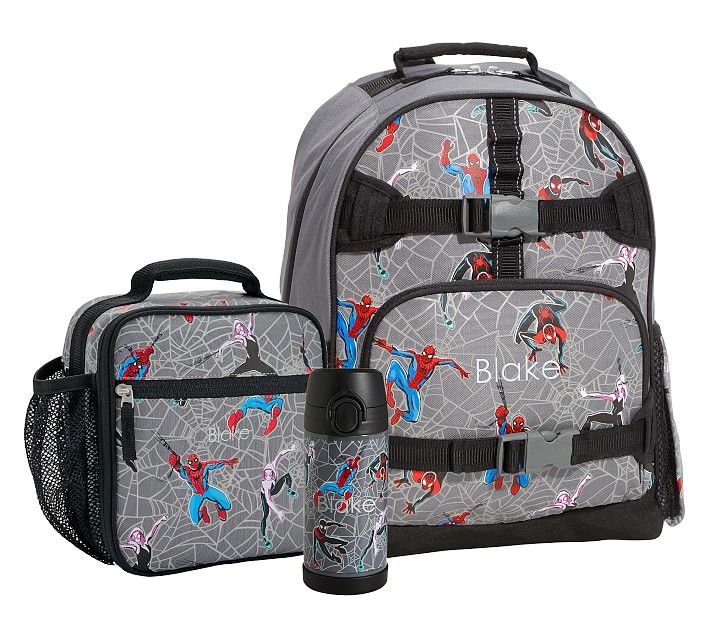 Mackenzie Marvel Spider-Man Heroes Glow-in-the-Dark Backpack & Lunch Bundle, Set of 3 | Pottery Barn Kids