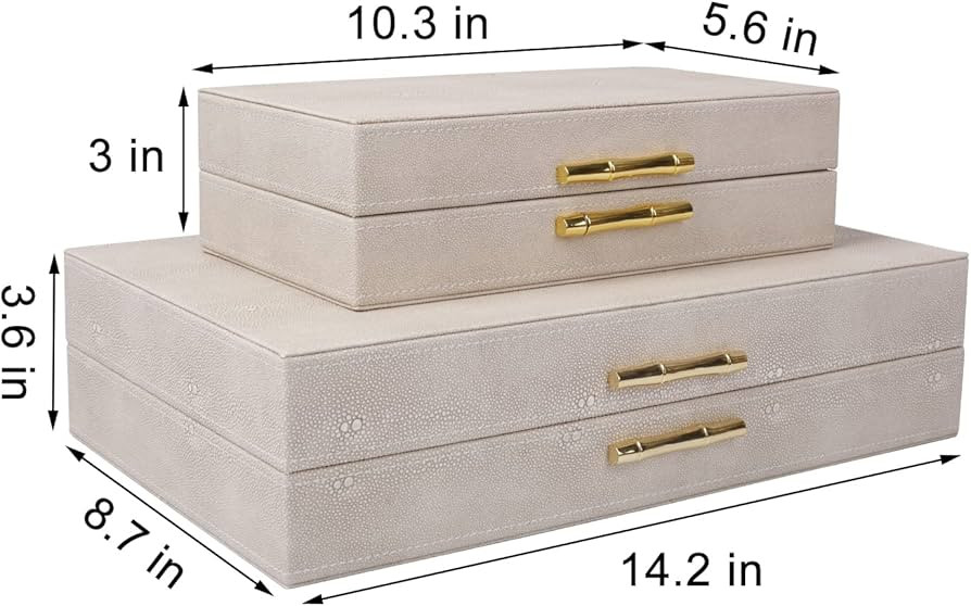 ZIKOUL Modern Decorative Box Leather Decorative Storage Boxes With Lids for Home Decor Jewelry Box O | Amazon (US)