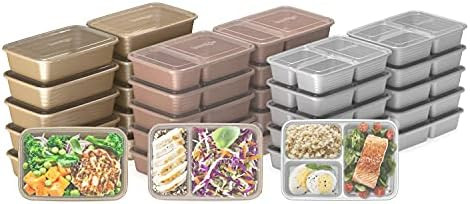 Bentgo® Prep 60-Piece Meal Prep Kit - 1, 2, & 3-Compartment Containers with Custom Fit Lids - Mi... | Amazon (US)