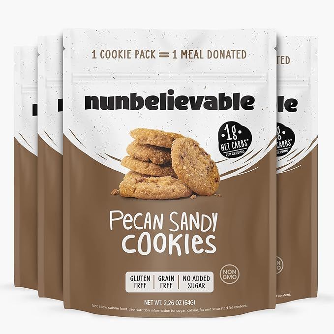 Nunbelievable Low Carb Cookies Pecan Sandy, Low Carb Snack, Keto Dessert, Gluten Free and Sugar F... | Amazon (US)