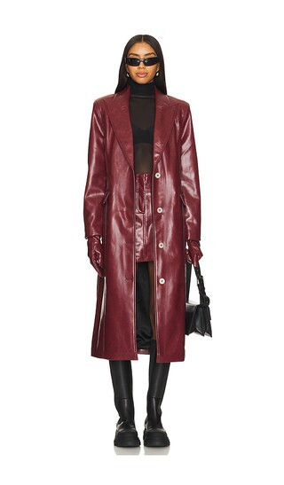 Lauren Overcoat in Crimson | Revolve Clothing (Global)