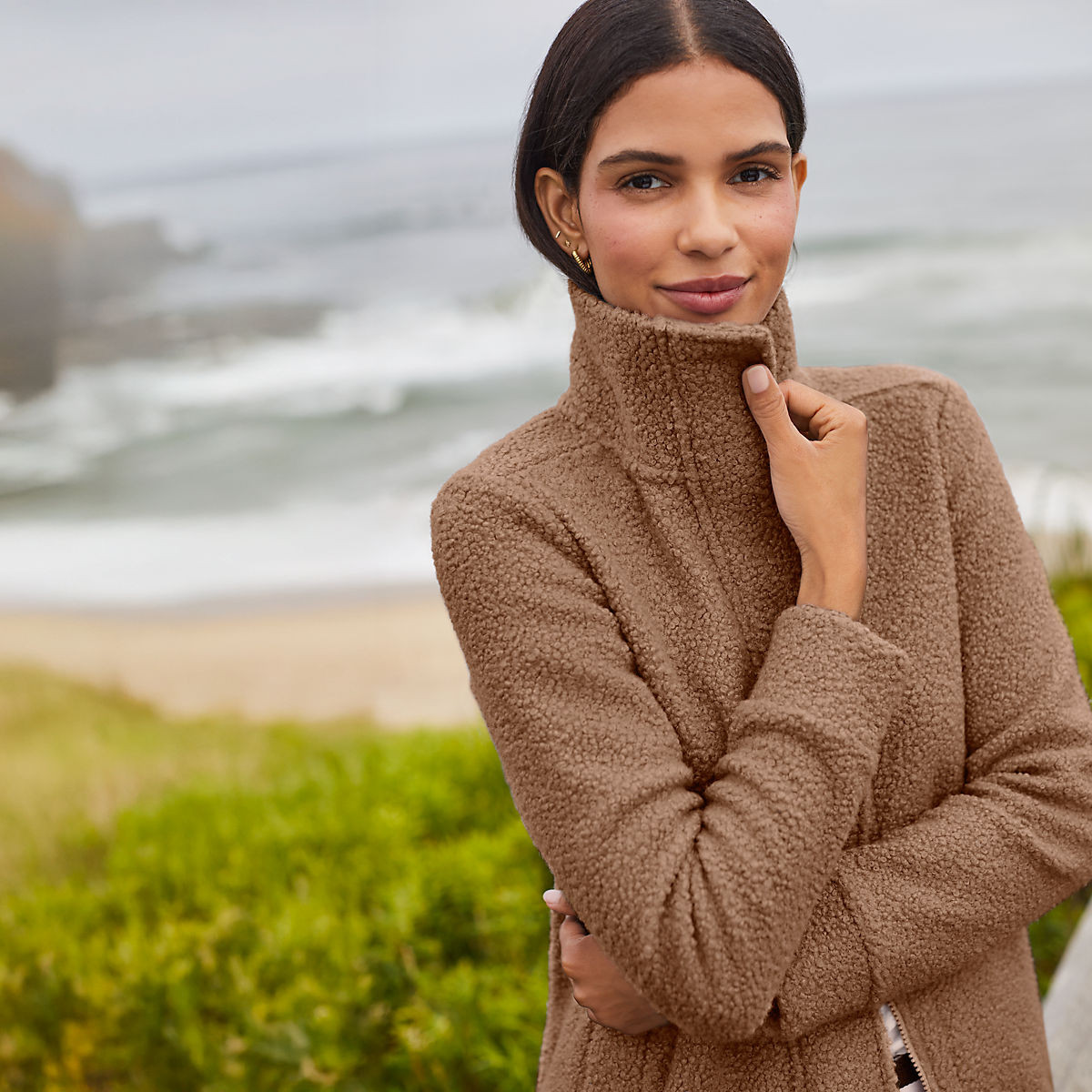 Boucle Fleece Coat | Lands' End (US)