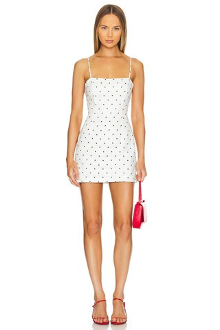 Bardot Joie Mini Dress in Black & White Spot from Revolve.com | Revolve Clothing (Global)