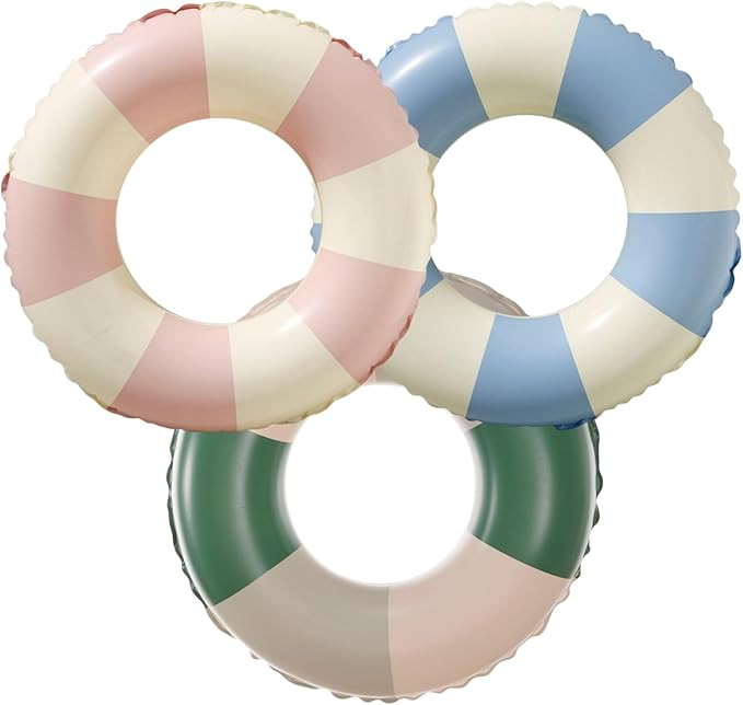 Pool Floats Swimming Rings for Kids, Age 5-10 Inflatable Swim Tubes Ring Toys with 11" Inner, Bea... | Amazon (US)