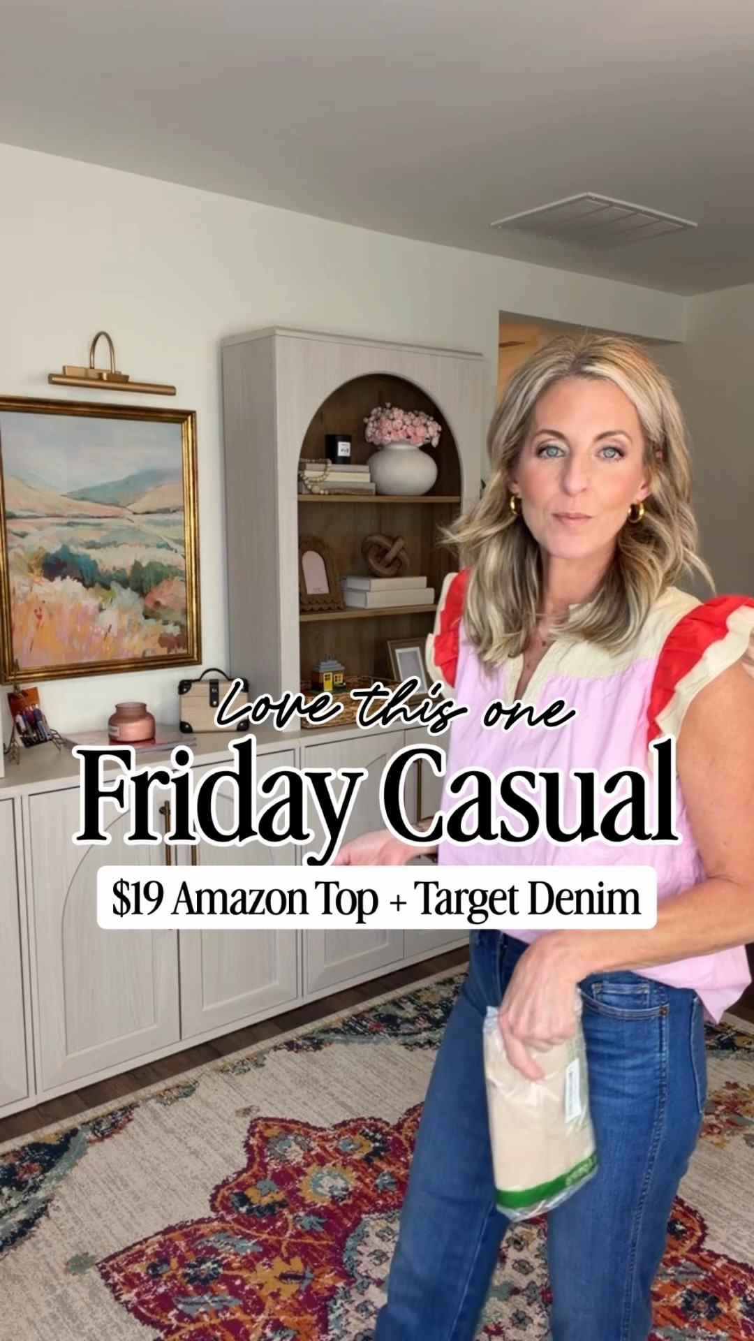 Friday favorite and keeping it affordable This $20 Amazon top comes in 10 colors and feels so good on. Paired with my go-to Target high rise straight jeans under $30 (rolled the hem for a casual Friday look).

Comment AMAZON and I’ll send you the links.

Summer top, Amazon fashion, Amazon style, fashion finds under 20, Amazon, affordable style  