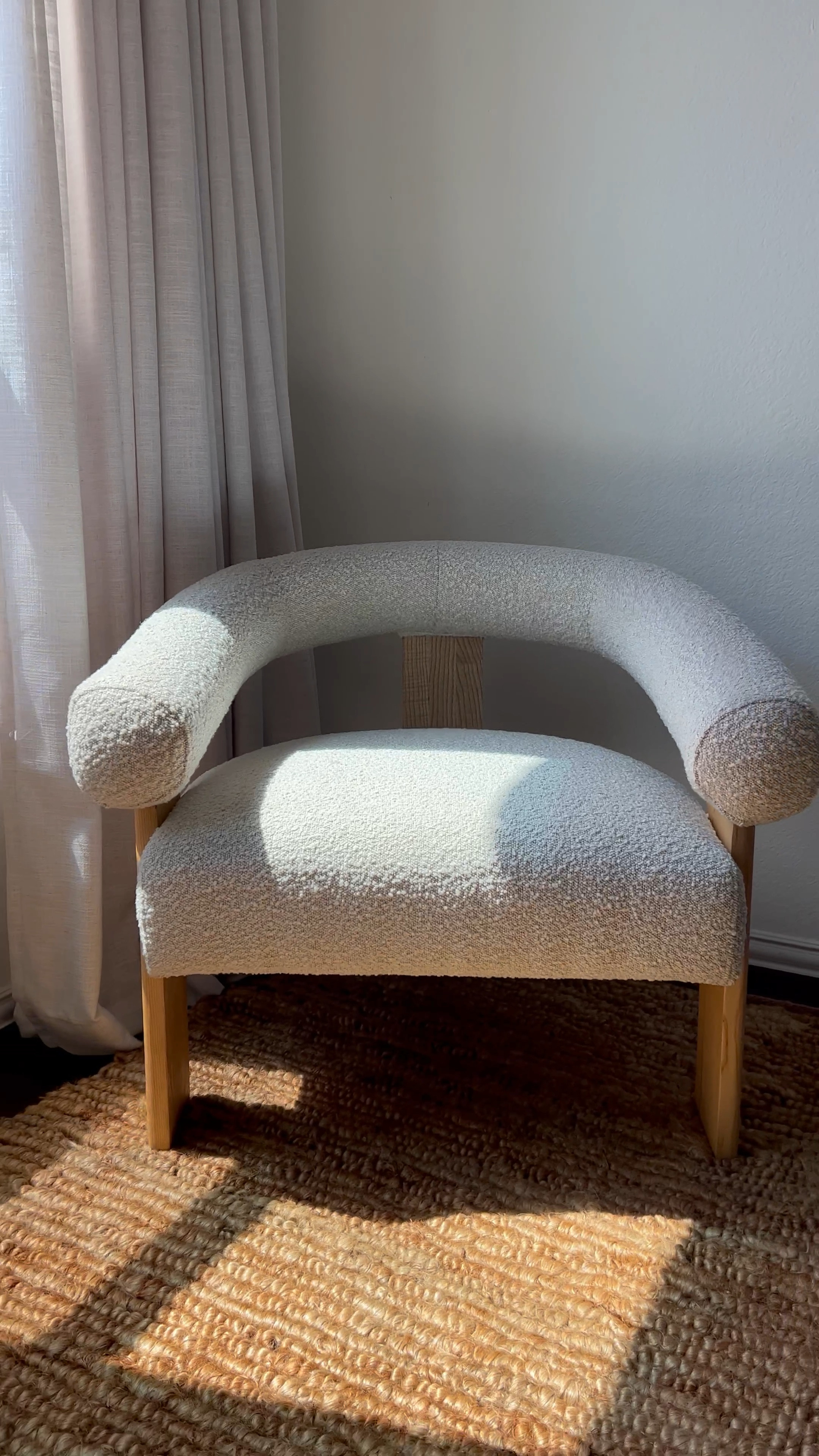 Sherpa chair, jute rug, home decor vase 

#LTKSeasonal #LTKunder100 #LTKhome