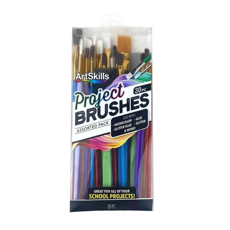 ArtSkills Paint Brush Set for Kids & Adults, Assorted 30-Piece Brushes for Crafts, School & Paint... | Walmart (US)