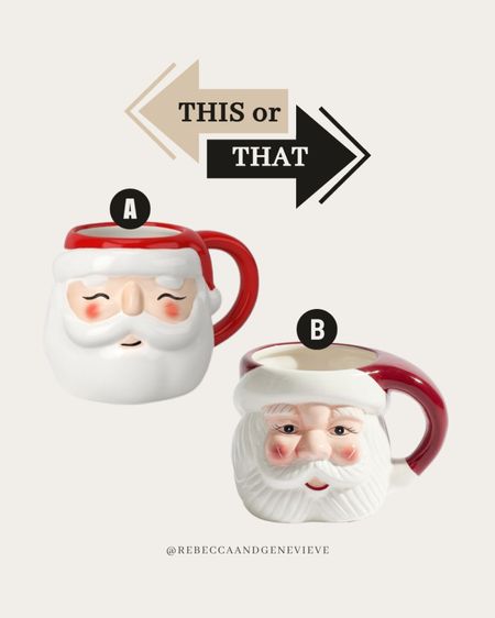 Both cute and pretty similar, but with different price tags 💸 Which one would you pick?
-
Christmas mugs. Christmas decor. Holiday decor. Dupes. Save or splurge. 

#LTKfindsunder50 #LTKSeasonal #LTKHoliday