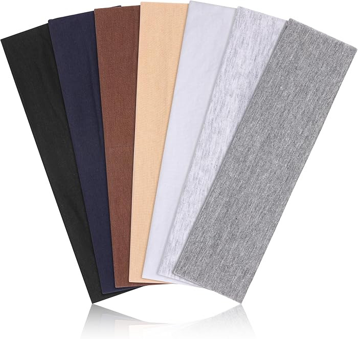 Headbands for Women, Stretchy Non Slip Soft Cotton Cloth Hair Bands for Sports, Workout, Yoga and... | Amazon (US)
