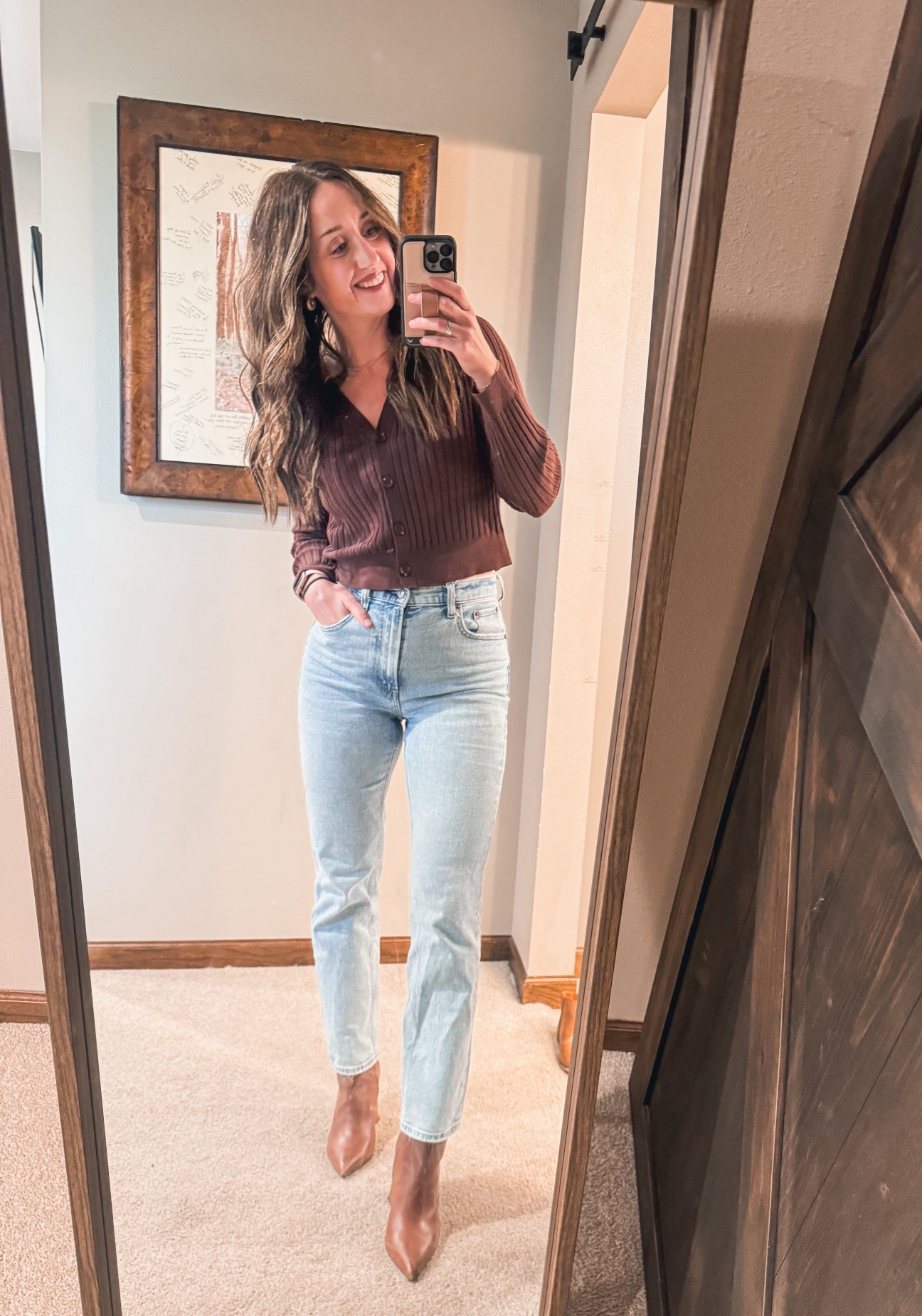 Ready for fall! My absolute fave Abercrombie jeans and the cutest target sweater. Wearing a 27 in the jeans, medium in the sweater, and 8.5 in the boots.