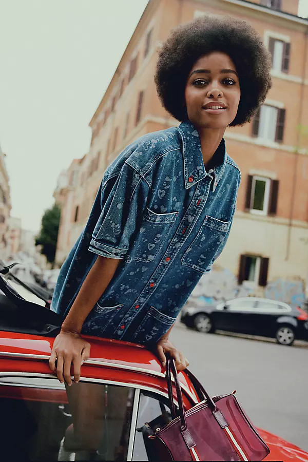 Pilcro Denim Buttondown Shift Dress | Anthropologie (US)