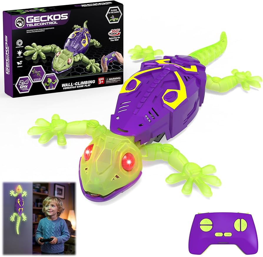 Wall Climbing Gecko, Glow in The Dark Lizard, Rc Toys for Kids,Wall Crawler Robot Geckos,Fun Kids... | Amazon (US)