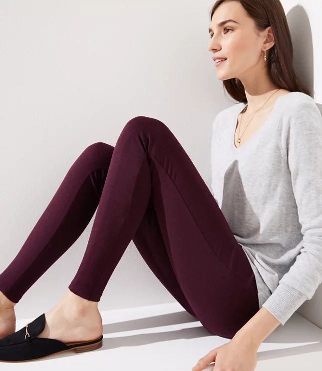 Leggings in Heathered Seamed Ponte | LOFT | LOFT