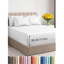 Extra Deep Queen Sheet Set - 6 Piece Breathable and Cooling Sheets - Hotel Luxury Bed Sheets Set - Easy & Secure Fit - Soft, Wrinkle Free and Comfy Sheets Set - White Sheet Set with Extra Deep Pockets | Amazon (US)