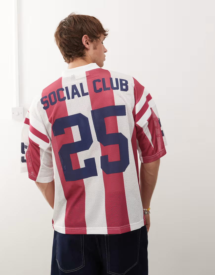 Prohibited kit football striped shirt in red-Multi | ASOS (Global)