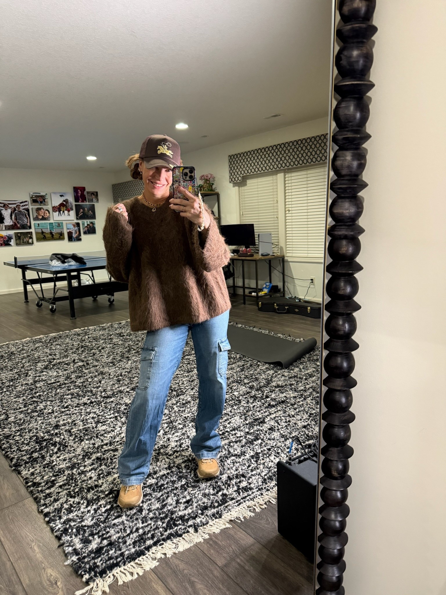 Boots- hokas 
Hat- free people 
Sweater toteme and old
Pants- AG
Hair ties- gimme 
Necklace- dior
White gold hoops- boney levy 
Yellow gold hoops- boney levy

#LTKOver40 #LTKSeasonal #LTKStyleTip