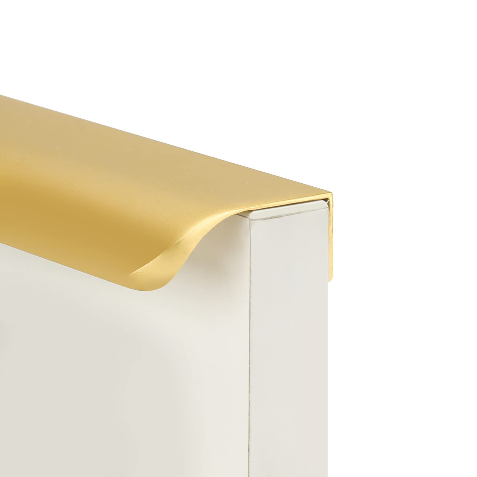 goldenwarm 10 Pack 3 Inch Matte Gold Finger Pulls Cabinet Edge Pulls Brushed Brass Drawer Handles... | Amazon (US)