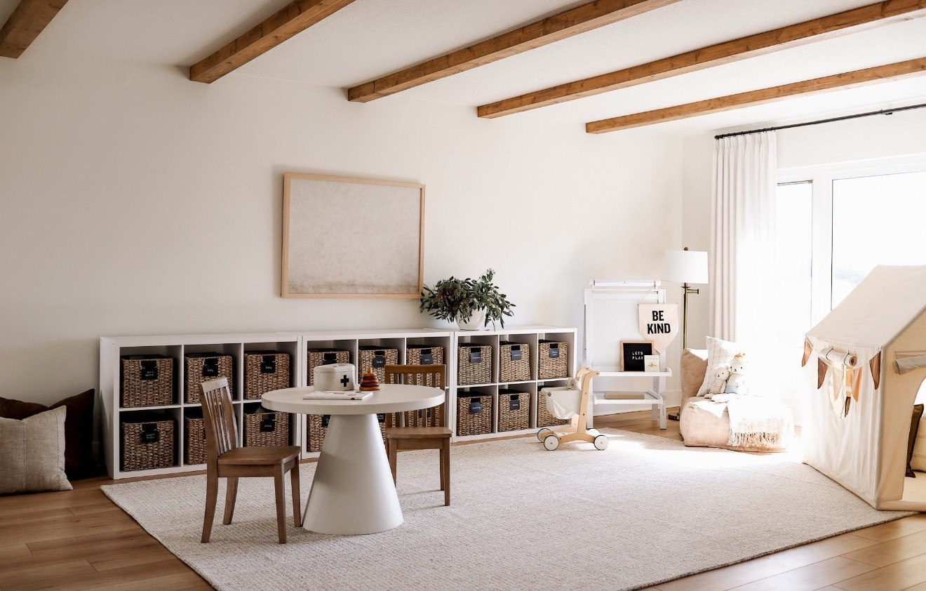 We recently transformed our formal living room into a functional and stylish playroom, and we’re loving the result! This cozy kids’ space features a soft gray and ivory area rug that’s perfect for playtime. The oversized 40x30” mounted canvas art in a natural wood frame adds a fun, modern touch to the walls. Every piece was chosen to create a bright, family-friendly playroom that’s both beautiful and practical. Shop all our favorite playroom decor and furniture picks linked here!

#LTKkids #LTKhome #LTKSeasonal #playroominspo #kidsroomdecor #neutralplayroom #familyroommakeover