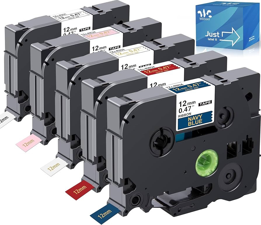 WEEMAY 5 Pack Satin Ribbon Tape Compatible with Brother Label Ribbon 12mm 0.47in TZe-R231 TZe-R23... | Amazon (US)