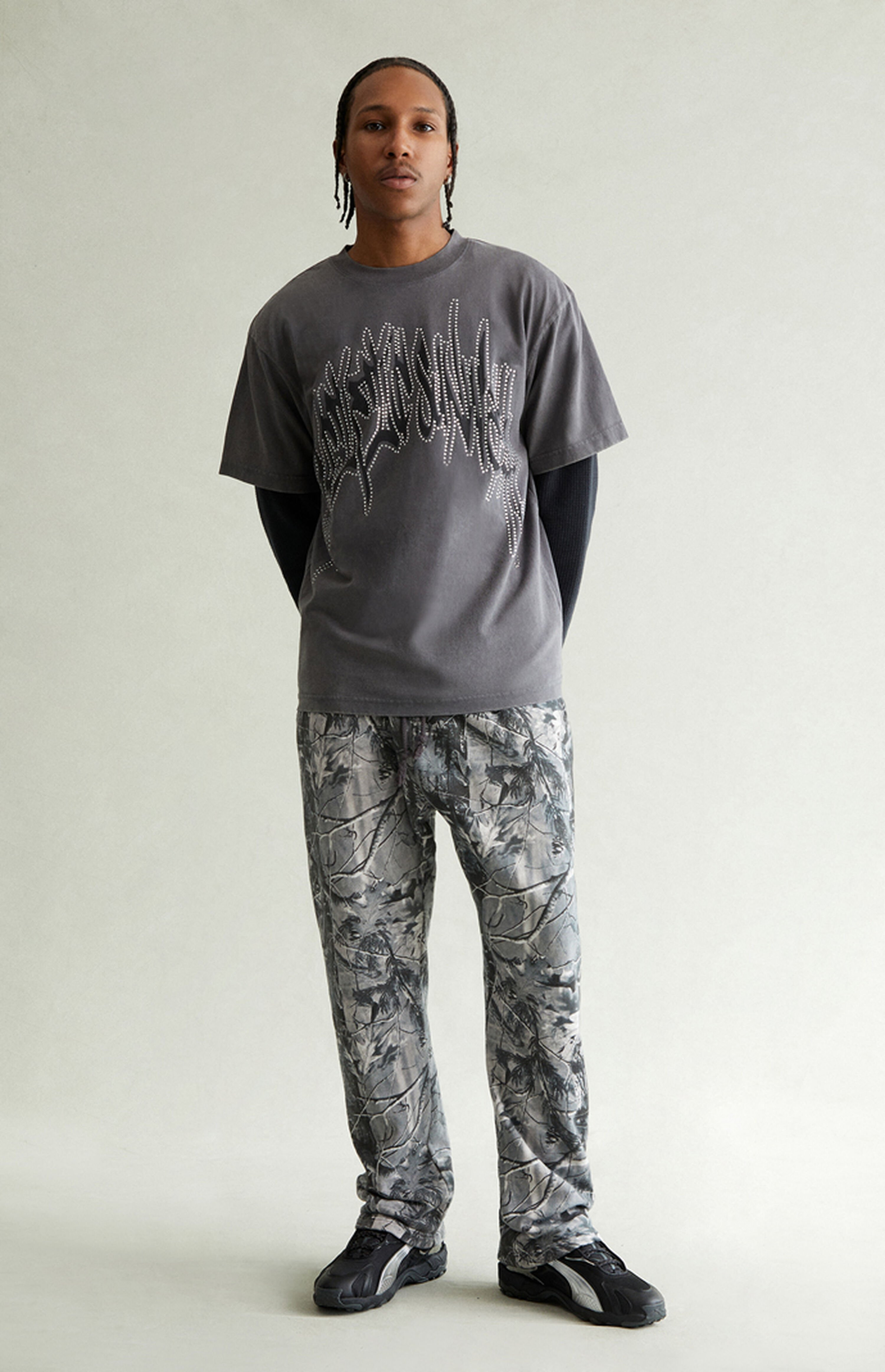 Pacsun Gray Camo Straight Leg Sweatpants | PacSun